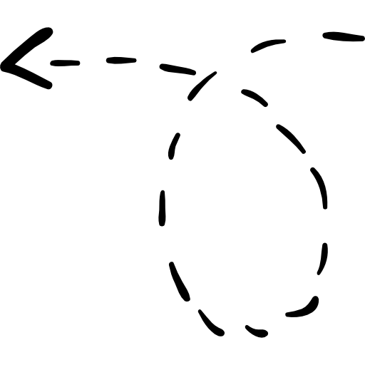 Rotated right arrow with broken line 2